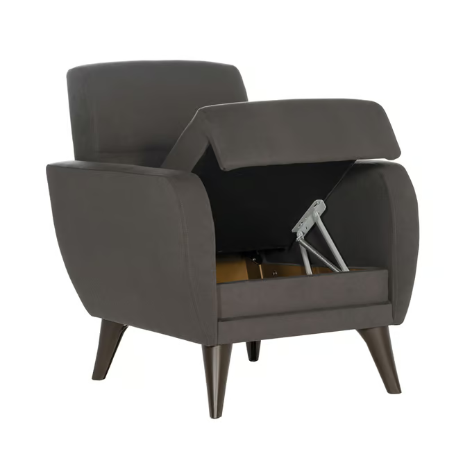 Zigana Charcoal Chair In A Box-Flexy W/ Storage