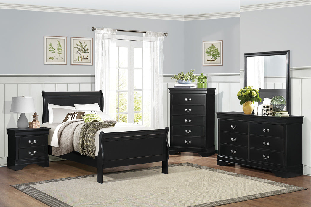 Mayville Black Twin Sleigh Bed