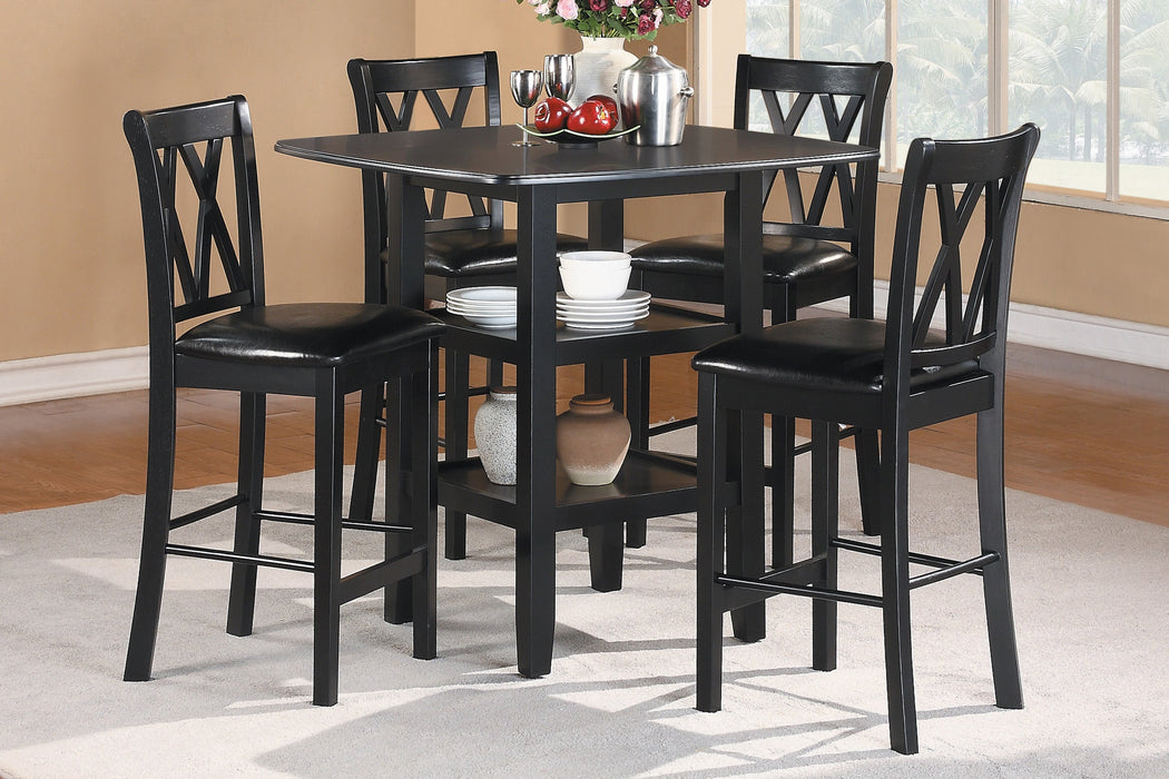 Norman Black 5-Piece Counter Height Set