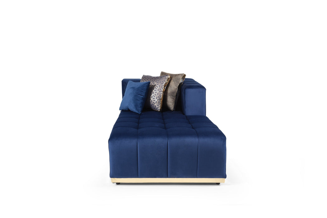 Elisha Navy Velvet Double Chaise Sectional