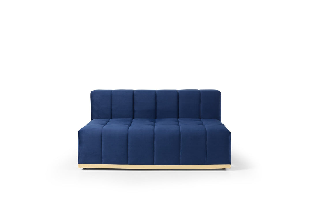 Elisha Navy Velvet Double Chaise Sectional