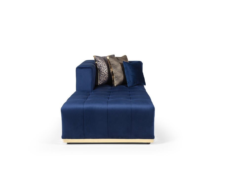 Elisha Navy Velvet Double Chaise Sectional