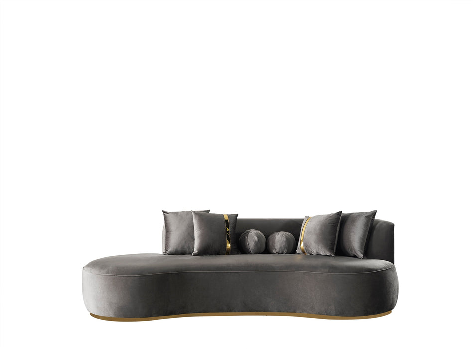 Ella Gray Velvet Chaise Lounge