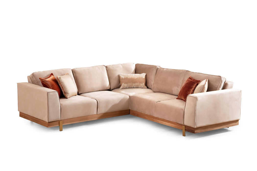 Emily Beige Velvet Sectional