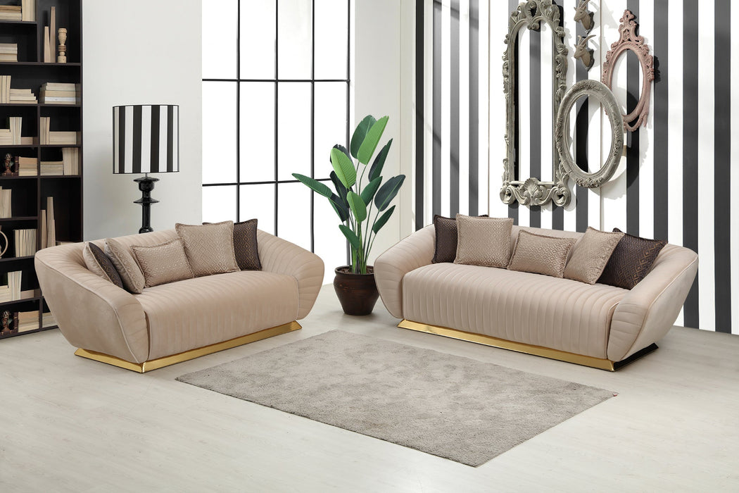 Empoli Ivory Velvet Living Room Set