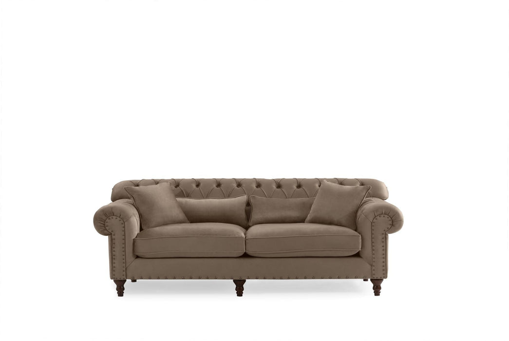 Eva Mocha Velvet Living Room Set