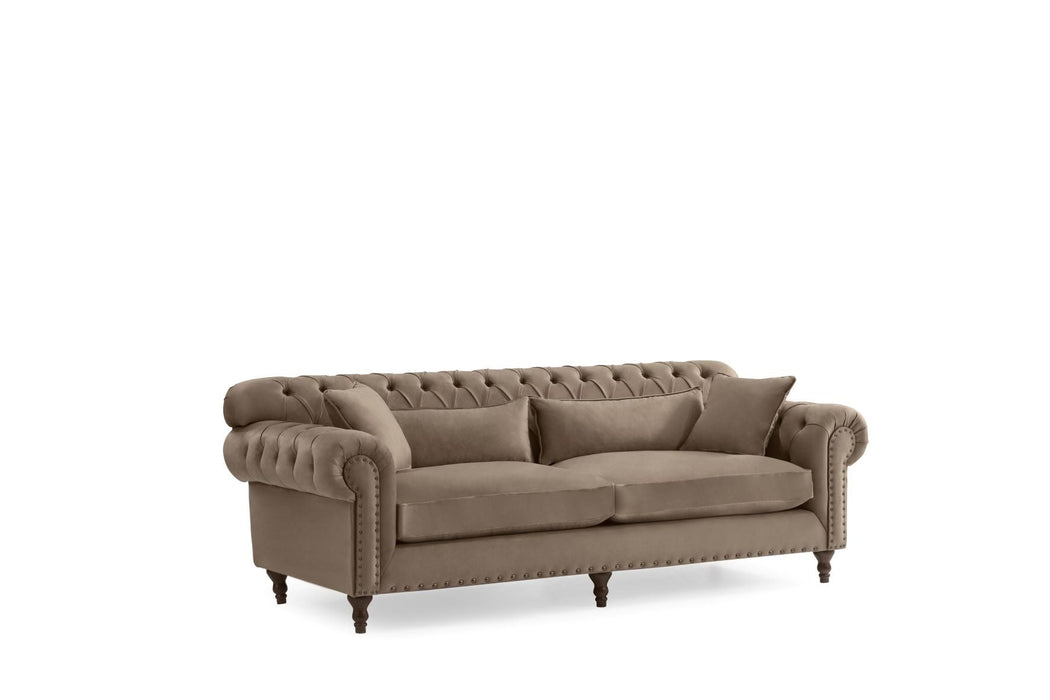 Eva Mocha Velvet Living Room Set