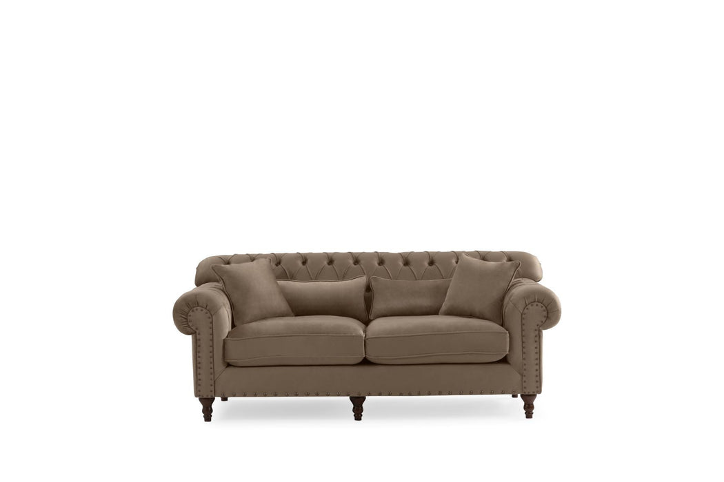 Eva Mocha Velvet Living Room Set