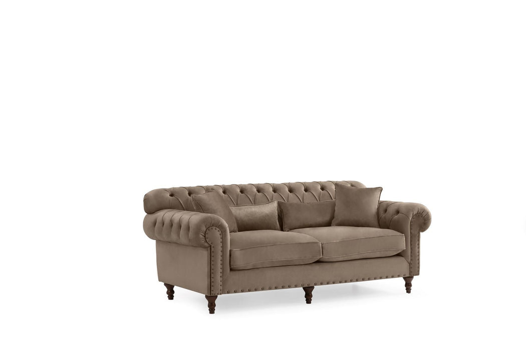 Eva Mocha Velvet Living Room Set