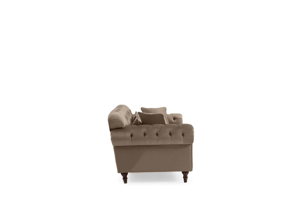 Eva Mocha Velvet Living Room Set