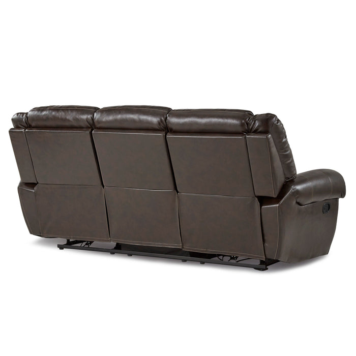 Center Hill Brown Bonded Leather Reclining Sofa