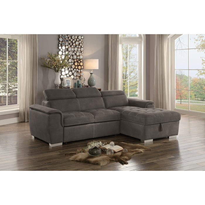 Ferriday Taupe Storage Sleeper Sectional