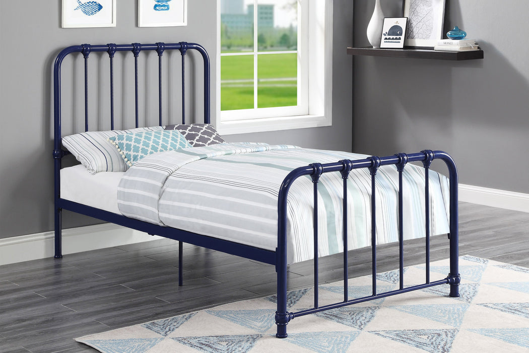 Bethany Blue Twin Metal Platform Bed