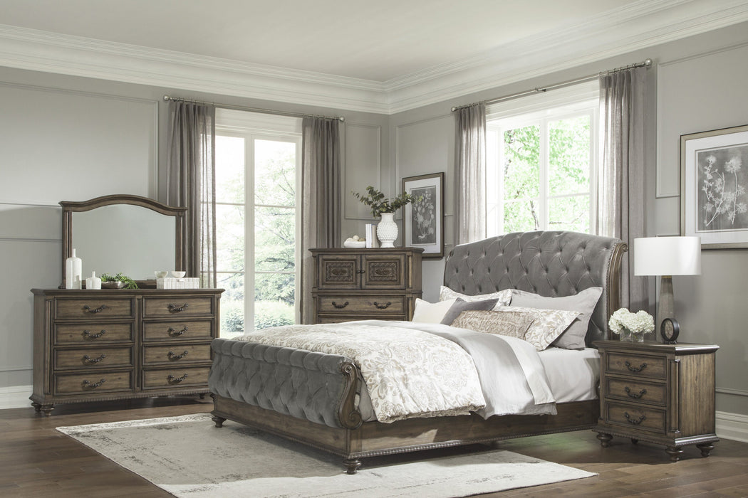 Rachelle Weathered Pecan Queen Bed