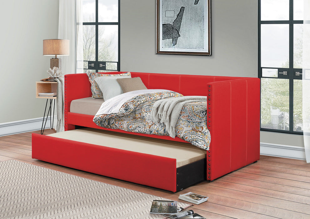 Therese Red Daybed with Trundle