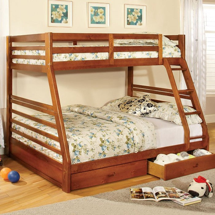 California Twin/Full Bunk Bed Oak