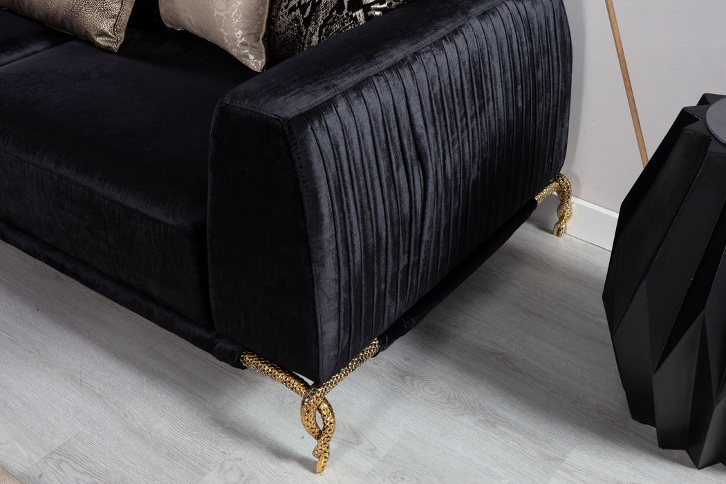 Giselle Black Velvet Sofa & Loveseat