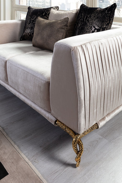 Giselle Ivory Velvet Sofa & Loveseat