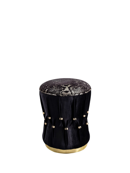 Giselle Velvet Black Stool