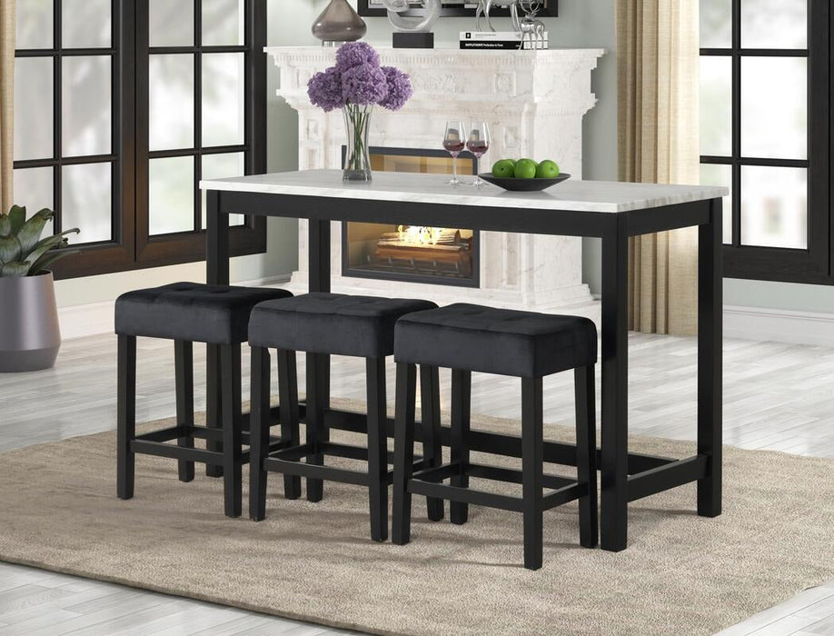 Gloria Black 4-Piece Counter Height Set