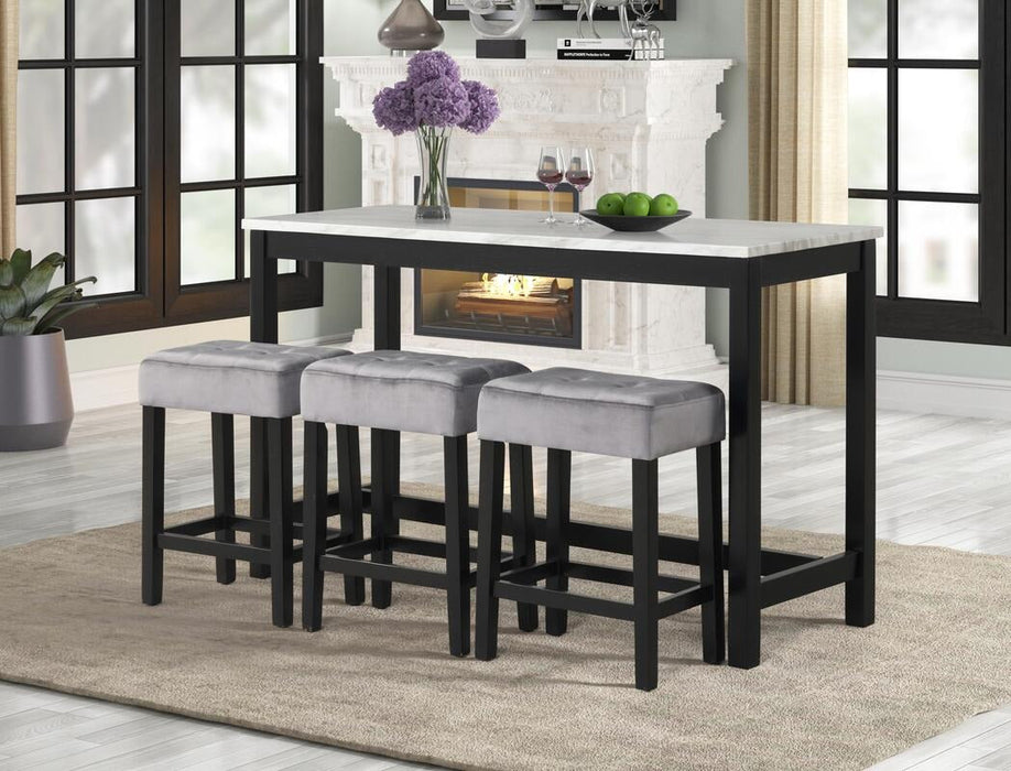 Gloria Grey 4-Piece Counter Height Set