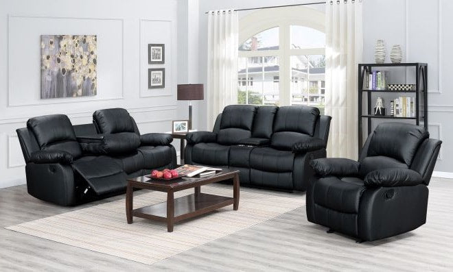 Henry Black 3-Piece Reclining Living Room