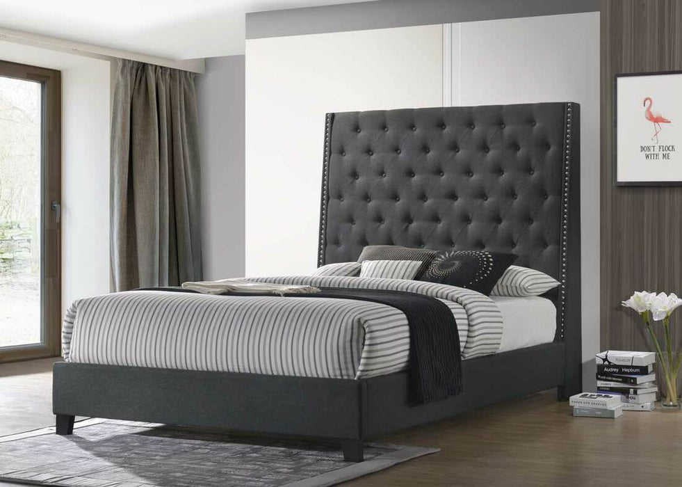 Sleepy Charcoal Gray King Bed