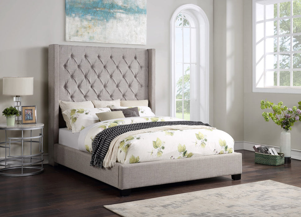 Cedar Light Gray 6 FT Upholstered King Bed