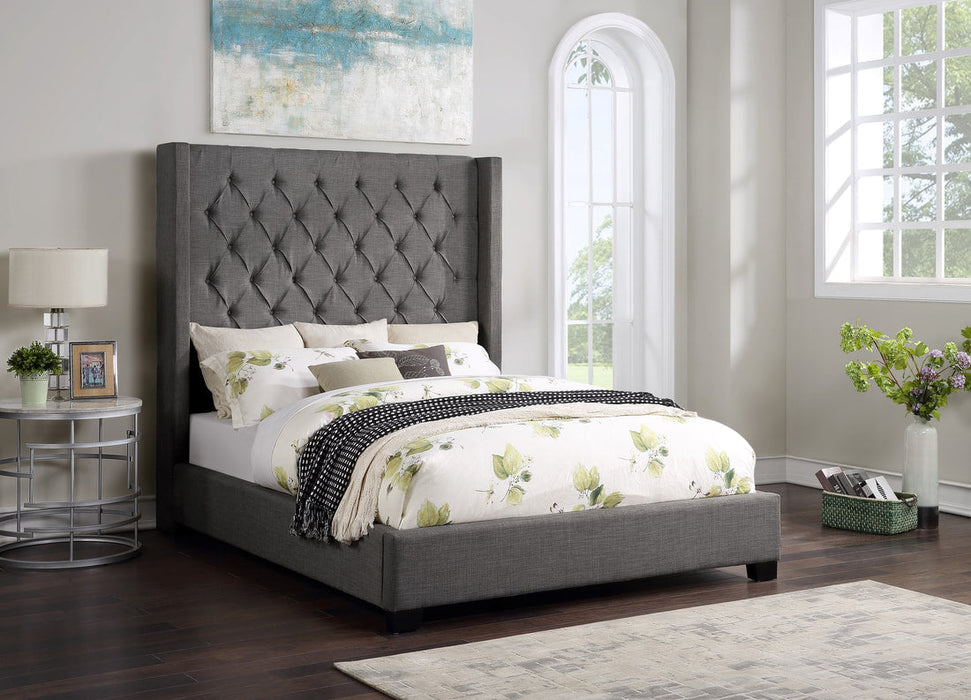 Cedar Dark Gray 6 FT Upholstered King Bed