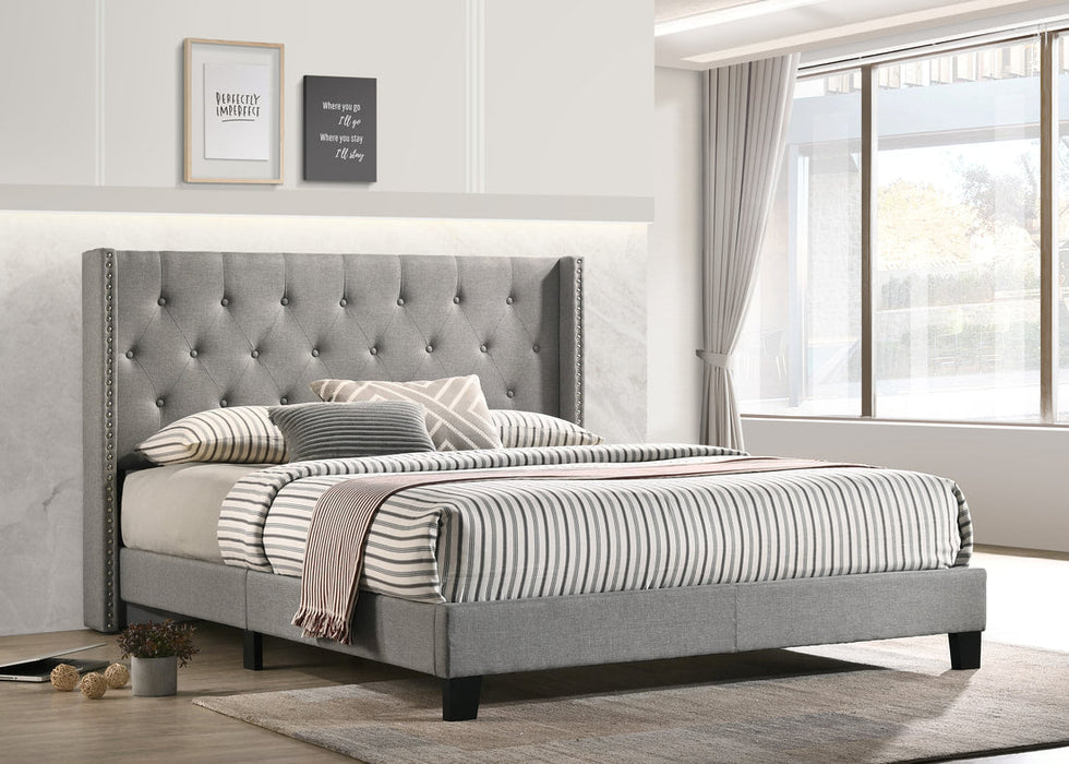 Moonstar Gray Queen Platform Bed