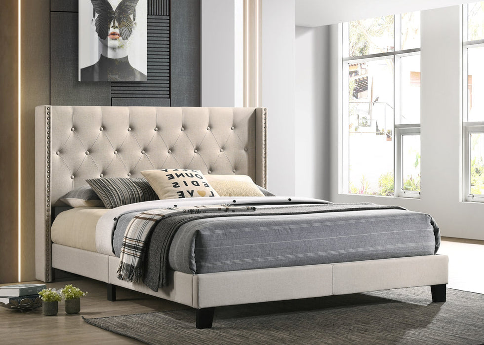 Moonstar Fog/Begie Queen Platform Bed