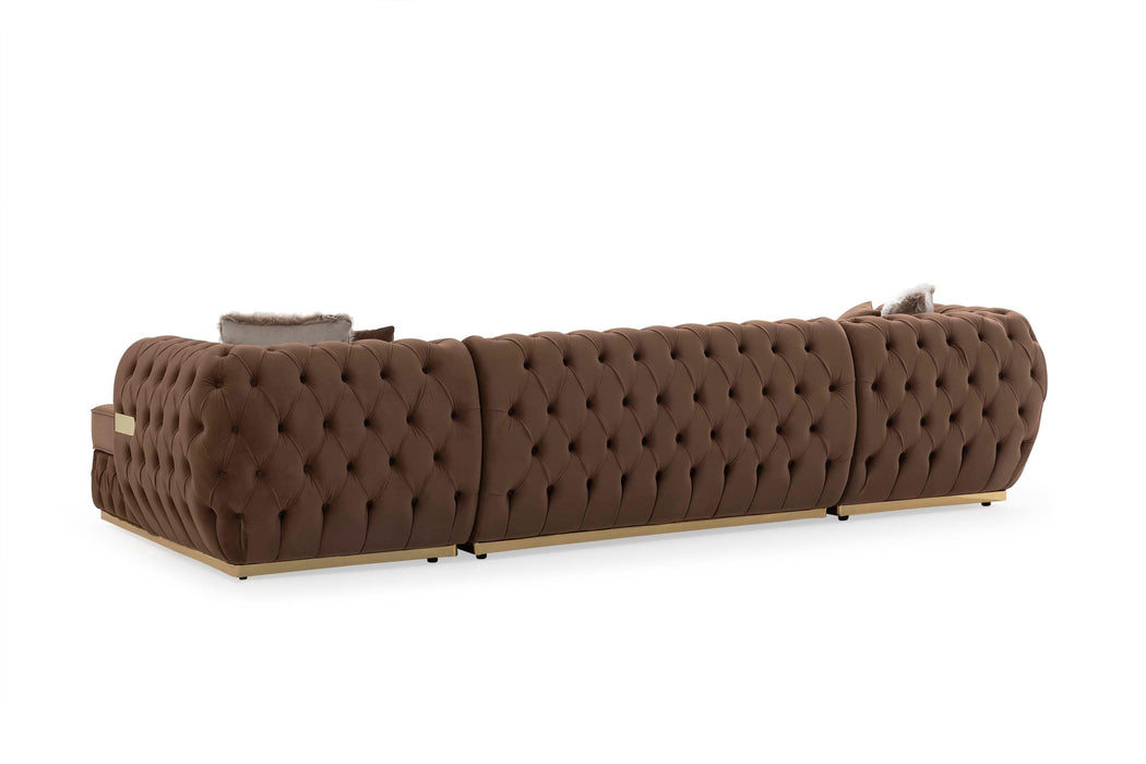 Jester Mocha Velvet Double Chaise Sectional