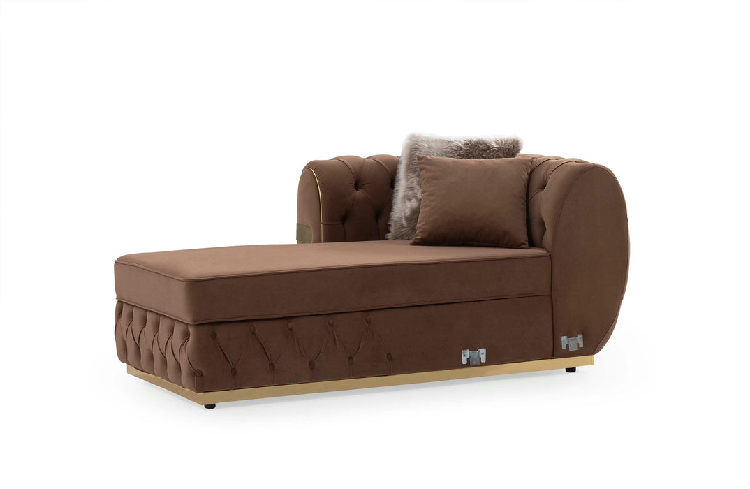 Jester Mocha Velvet Double Chaise Sectional