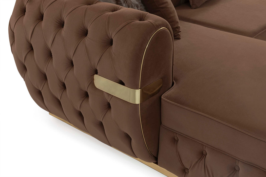 Jester Mocha Velvet Double Chaise Sectional