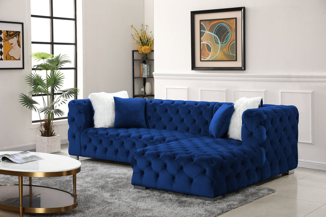 Jewel Blue Velvet RAF Sectional