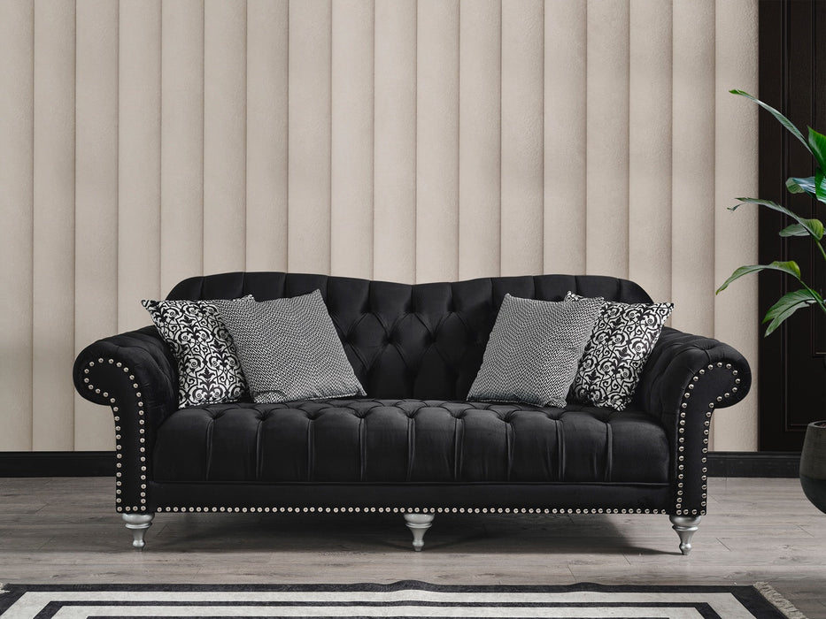 Juliette Black Velvet Living Room Set