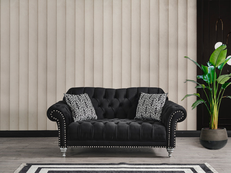 Juliette Black Velvet Living Room Set