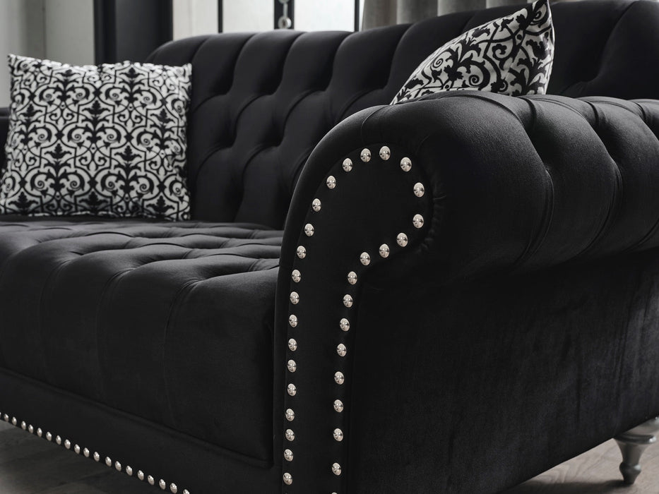 Juliette Black Velvet Living Room Set