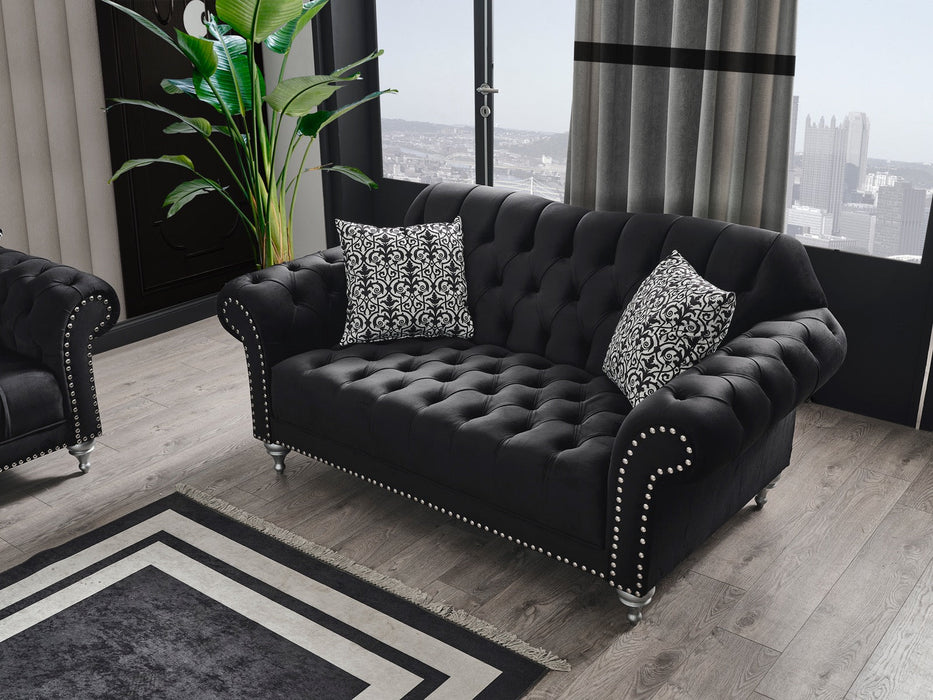 Juliette Black Velvet Living Room Set