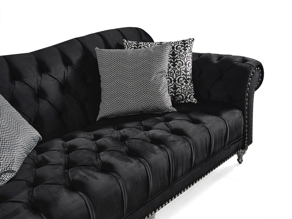 Juliette Black Velvet Living Room Set