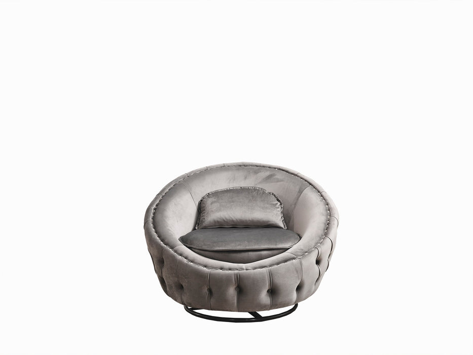 Lauren Gray Velvet Swivel Chair