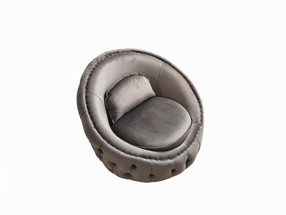 Lauren Gray Velvet Swivel Chair