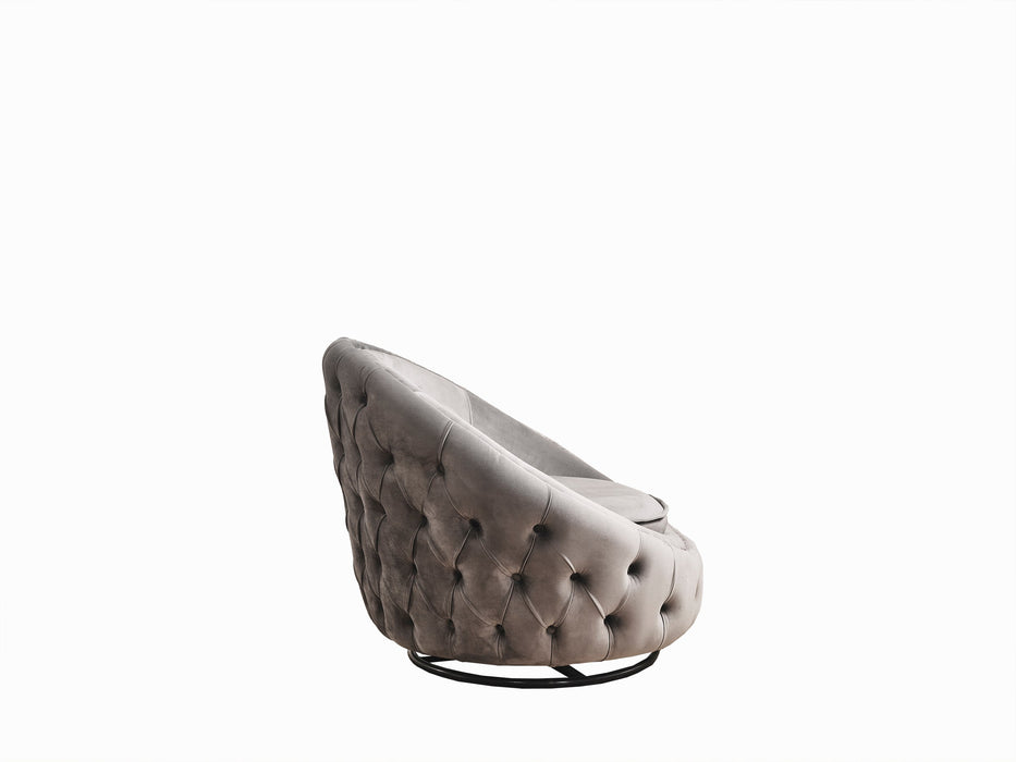 Lauren Gray Velvet Swivel Chair