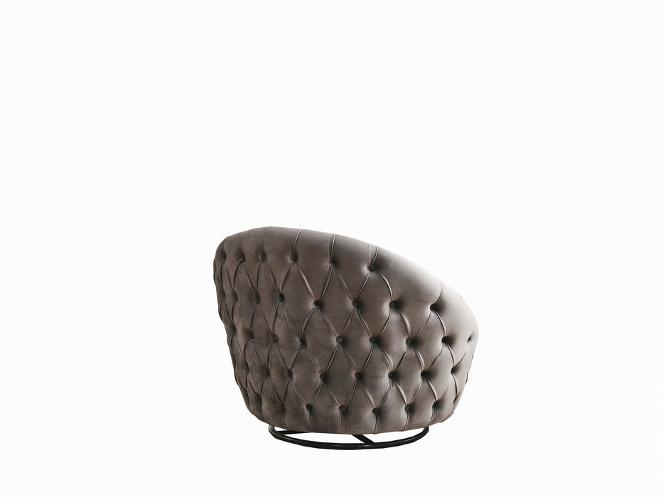 Lauren Gray Velvet Swivel Chair