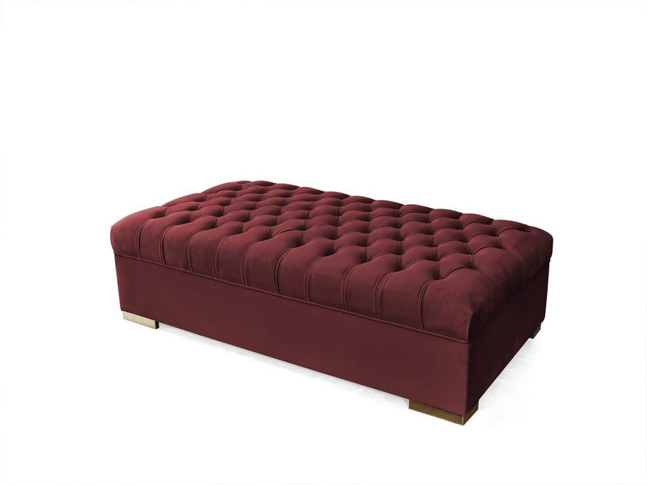 Lauren Maroon Velvet Double Chaise Sectional