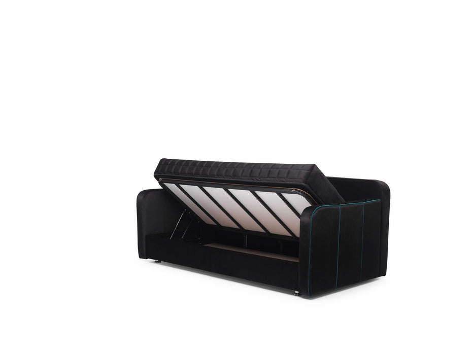 Leptis Black Storage Twin Sofa Sleeper