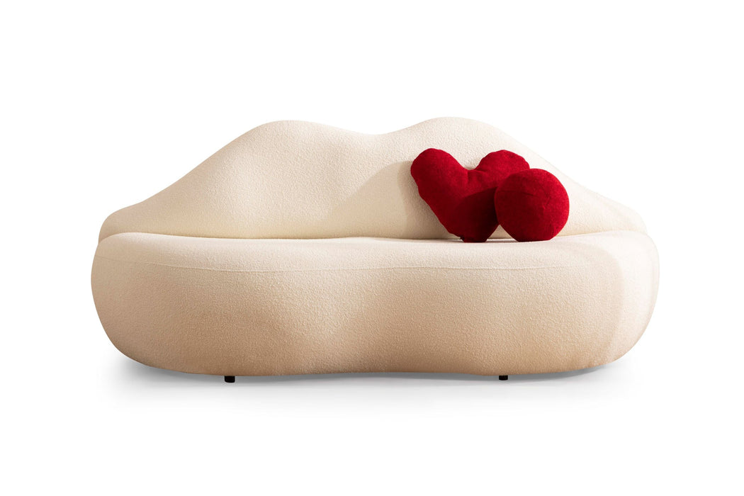 Lips Ivory Boucle Settee