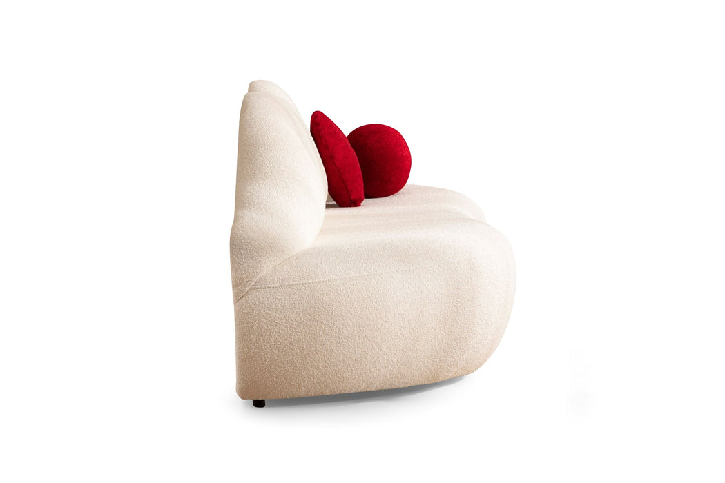 Lips Ivory Boucle Settee