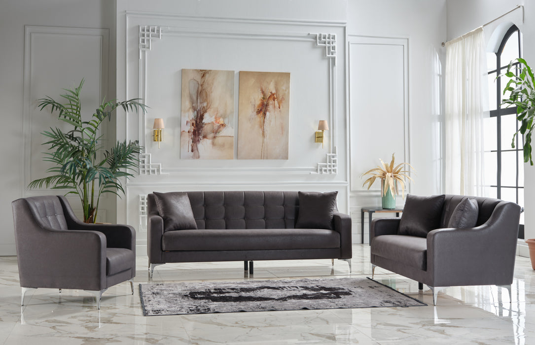 Livia Living Room Set – Melson Dark Grey