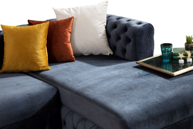 Matilda Charcoal Velvet Double Chaise Sectional